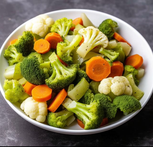 Boiled or Steamed Mixed Vegetables.